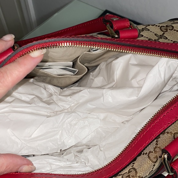 ❣️SOLD❣️GUCCI Gucci Beige/Red GG Joy Boston Bag - Picture 14 of 16